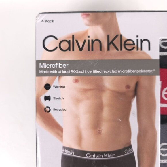 CALVIN KLEIN 4 Pack Boxer Brief Microfiber Wicking Stretch NP2756R-002 Size L XL - Picture 4 of 9